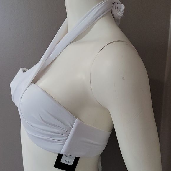 Frederick's Of Hollywood Oceana Cross Over Top White - Picture 3 of 7